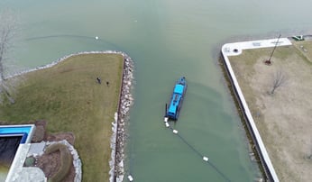 hydraulic dredging in a canal