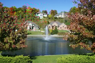 Stormwater Pond with Fountain